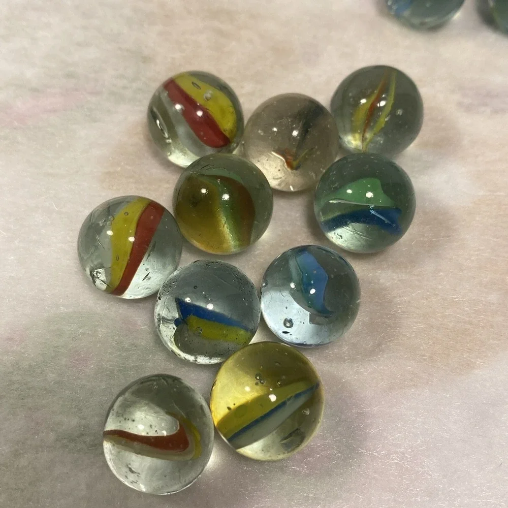 Vintage Marbles Glass Cat Eye Swirled Multi Colored Marble Cats Eyes Lot Of 250+